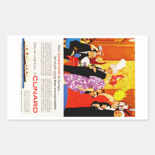 Sticker Rectangulaire Publicité pour la fête de la Reine Cunard