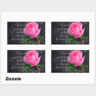 Sticker Rectangulaire Publiez toute votre angoisse Bible chrétienne Vers