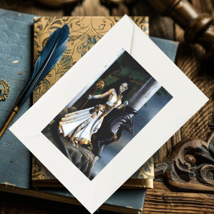 Sticker Rectangulaire Puissante Sorcière de Fantastique Gardienne du Dra