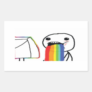 Sticker Rectangulaire Puking Rainbows