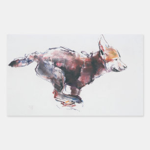 Sticker Rectangulaire Pup de loup