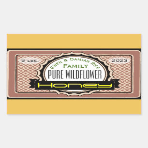 Sticker Rectangulaire Pure Fleur sauvage Customisé Jar de miel