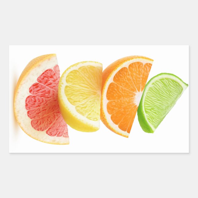 Sticker Rectangulaire Pyramide des tranches d'agrumes (Devant)