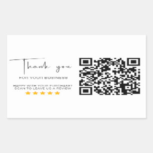 Sticker Rectangulaire QR Code Business Review 5 Star Review Moderne