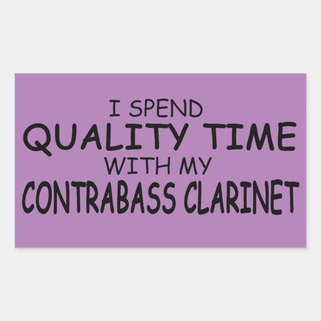 Sticker Rectangulaire Qualité Temps Contrabasse Clarinet Stick Rectangul (Devant)