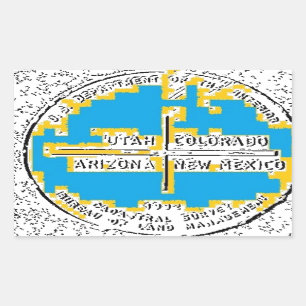 Sticker Rectangulaire Quatre coins Quatre États