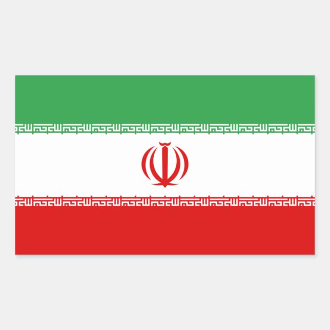 Sticker Rectangulaire QUATRE Drapeau actuel de l'Iran (Devant)