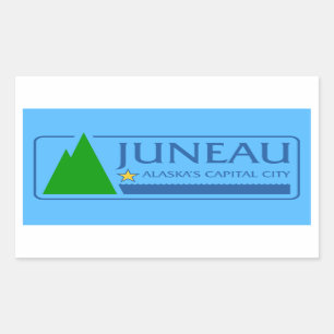 Sticker Rectangulaire QUATRE Drapeau de Juneau, Alaska