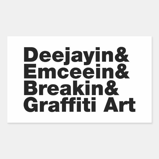 Sticker Rectangulaire Quatre éléments de l'Hip hop (Devant)