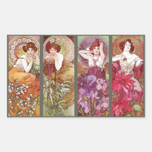 Sticker Rectangulaire Quatre Muchas floraux