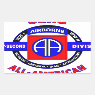 Sticker Rectangulaire quatre-vingt-deuxième DIVISION AÉROPORTÉE "TOUTE