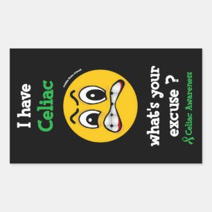 Sticker Rectangulaire Quelle est votre excuse...Celiac