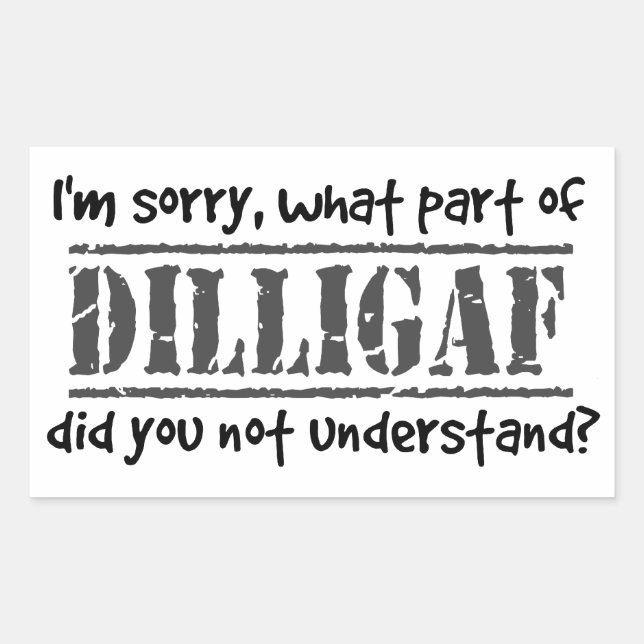 Sticker Rectangulaire Quelle partie de DILLIGAF n'avez-vous pas comprise (Devant)