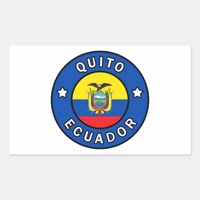 Sticker Rectangulaire Quito Équateur (Devant)