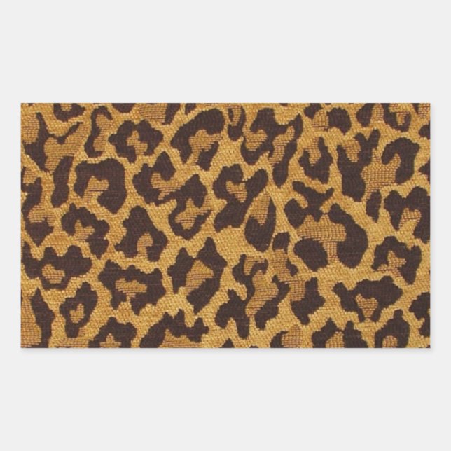 Sticker Rectangulaire RAB Rockabilly Empreinte de léopard Brown Gold (Devant)