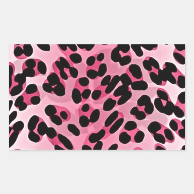 Sticker Rectangulaire RAB Rockabilly Pink Cheetah Imprimer (Devant)