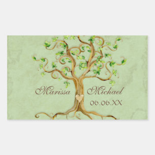 Sticker Rectangulaire Racines de l'arbre à spirales - Mariage de jonctio