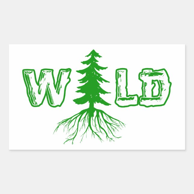 Sticker Rectangulaire Racines sauvages en plein air (Devant)