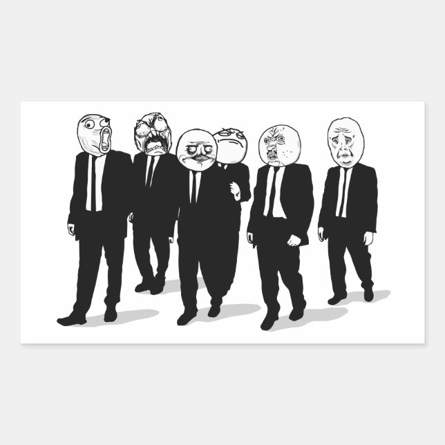 Sticker Rectangulaire Rage Comic Mème Face À Marcher. Me Gusta. (Devant)