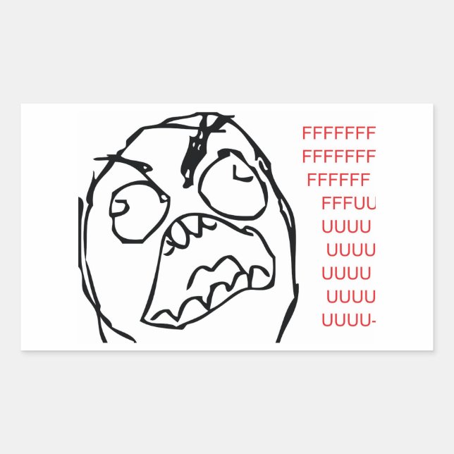 Sticker Rectangulaire Rage Troll (Devant)
