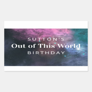 Sticker Rectangulaire Rainbow Galaxy Anniversaire