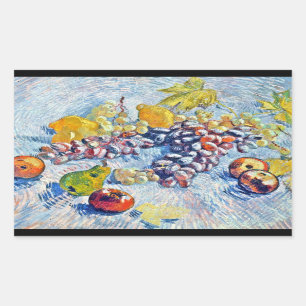 Sticker Rectangulaire Raisins, citrons, poires et pommes Vincent van