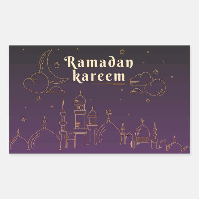 Sticker Rectangulaire Ramadan Kareem (Devant)