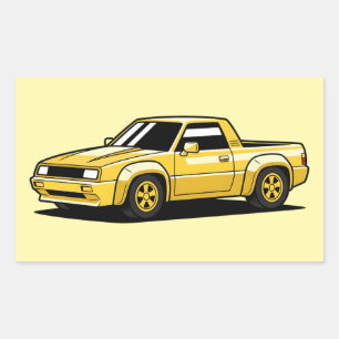 Sticker Rectangulaire Ramassé Pick-Up Toon Jaune