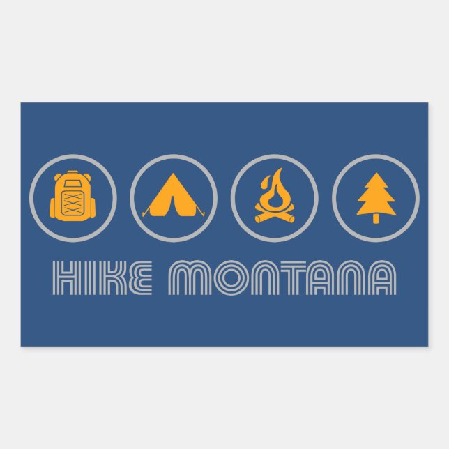 Sticker Rectangulaire Randonnée dans le Montana (Devant)