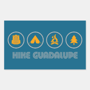 Sticker Rectangulaire Randonnée dans le parc national de Guadalupe Mount