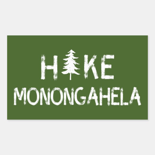 Sticker Rectangulaire Randonnée Monongahela Arbre de Virginie-Occidental (Devant)