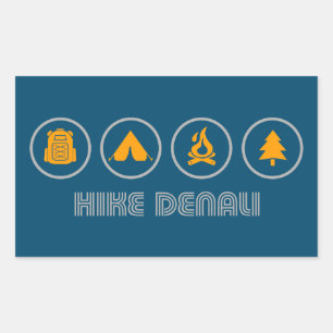 Sticker Rectangulaire Randonnée Parc national Denali Alaska