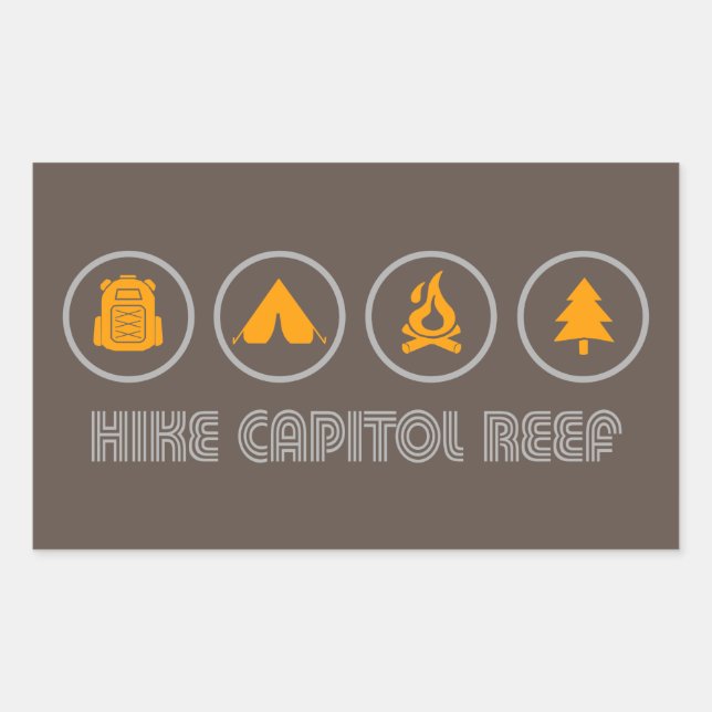 Sticker Rectangulaire Randonnée Parc national du récif du Capitole (Devant)