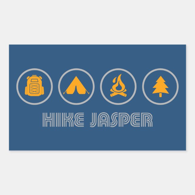 Sticker Rectangulaire Randonnée Parc national Jasper (Devant)