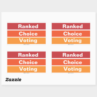 Sticker Rectangulaire Ranked Choice Voting 3 Stripes