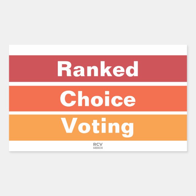 Sticker Rectangulaire Ranked Choice Voting 3 Stripes (Devant)
