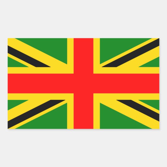 Sticker Rectangulaire Rasta UK (Devant)