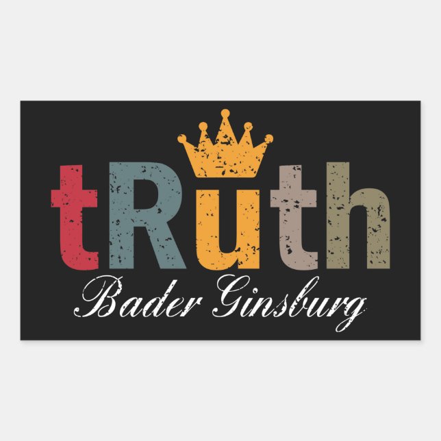 Sticker Rectangulaire RBG - Ruth Bader Ginsburg Truth Crown (Devant)