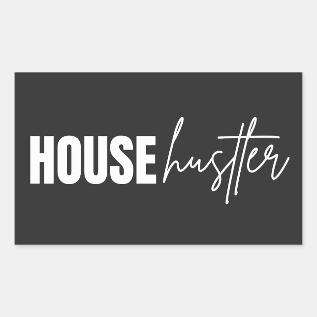 Sticker Rectangulaire Réaltor Maison professionnelle Hustler (Devant)