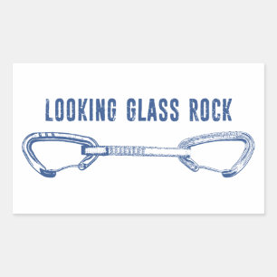 Sticker Rectangulaire Recherche Escalade de roche de verre Quickdraw