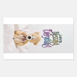 Sticker Rectangulaire Recherchez l'ours de nounours de bénédiction