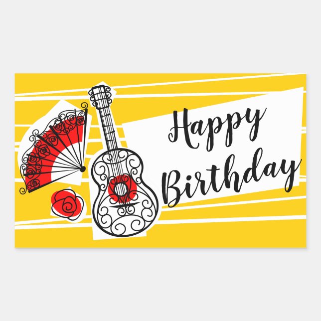 Sticker Rectangulaire Rectangle d'anniversaire des Souvenirs espagnols (Devant)