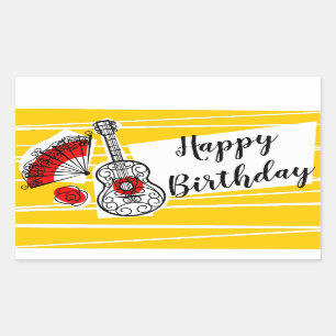 Sticker Rectangulaire Rectangle d'anniversaire des Souvenirs espagnols