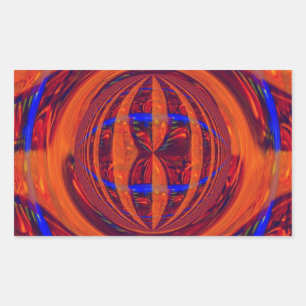 Sticker Rectangulaire Rectangle rouge orbe