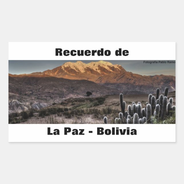 Sticker Rectangulaire Recuerdo de La Paz (Devant)