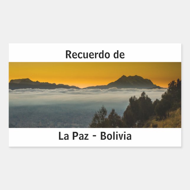 Sticker Rectangulaire Recuerdo de La Paz (Devant)
