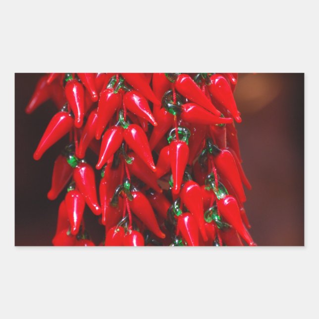 Sticker Rectangulaire Red Hot Hanging Chili Peppers Image Design (Devant)