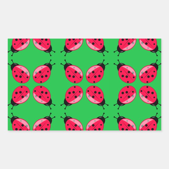 Sticker Rectangulaire Red Ladybugs (Devant)