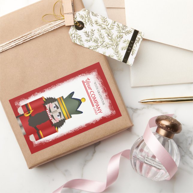 Sticker Rectangulaire Red Nutcracker Company Logo Noël (Cadeaux)