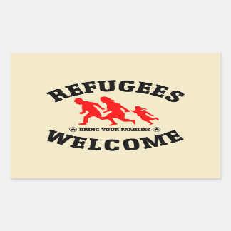 Sticker Rectangulaire Réfugiés Bienvenue Apportez Vos Familles